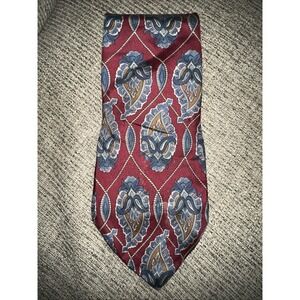 Potomac Collection Mens Neck Tie Red Blue Paisley‎ Design 100% Italian Silk